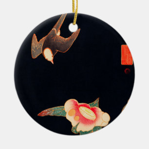 Svälj och Camellia (1900) av Ito Jakuchu Julgransprydnad Keramik