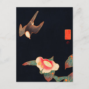 Svälj och Camellia (1900) av Ito Jakuchu Vykort