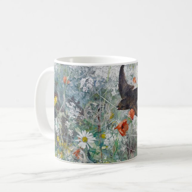 Svälj och Flower Fält, Bruno Liljefors Kaffemugg (Framsida vänster)