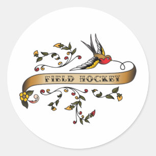 Svälj och Rulla med Fält Hockey Runt Klistermärke