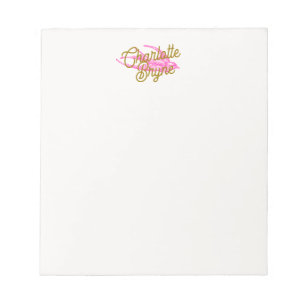 Svälj personlig Rosa Retro Anteckningsblock