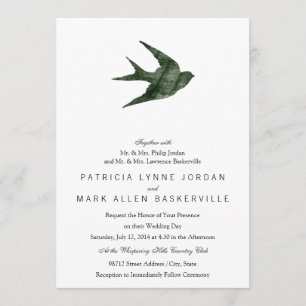 Svälja (Letterpress Stil) Inbjudningar
