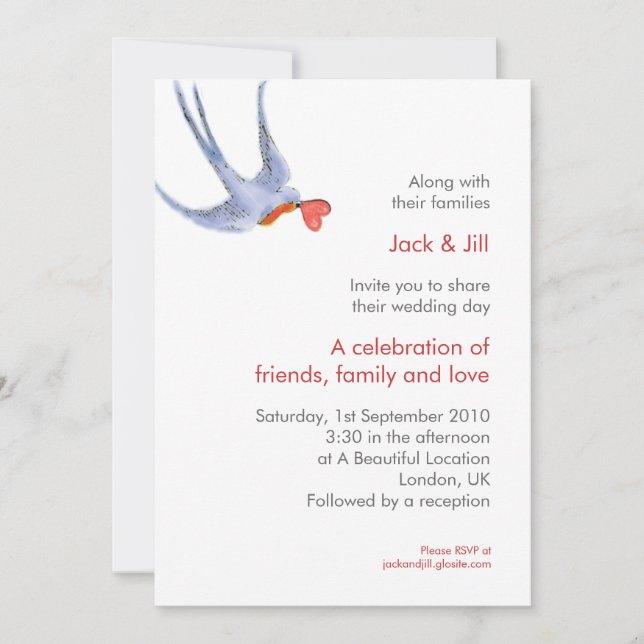 Sväljer 5x7 inbjudningar (Framsida)