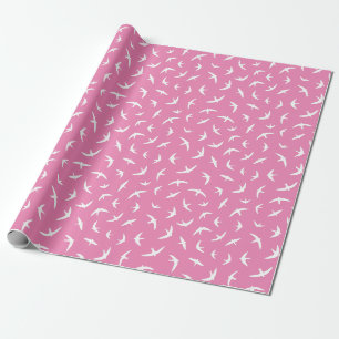 Sväljer och växlar Rosa Vita flyttande fåglar Presentpapper