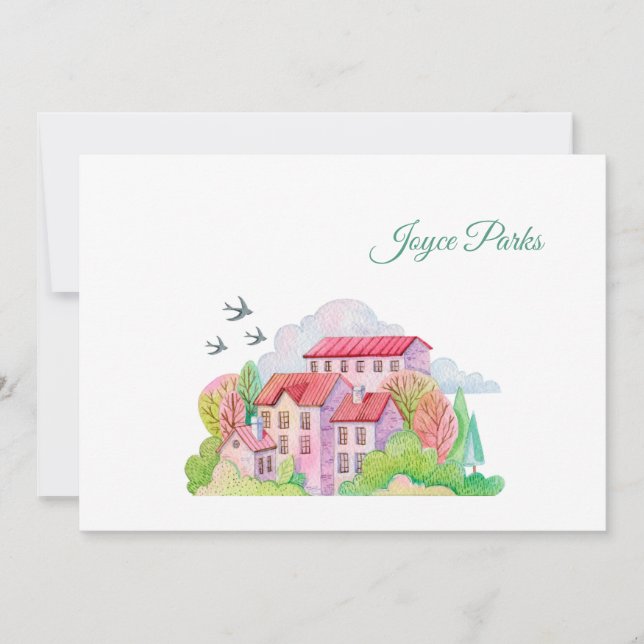 Sväljer Retur i Vår Personlig Stationery Tack Kort (Framsida)