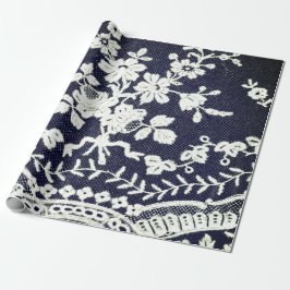 Svälla Papper ANTIQUE SNÖRE SVART OCH VITT Presentpapper