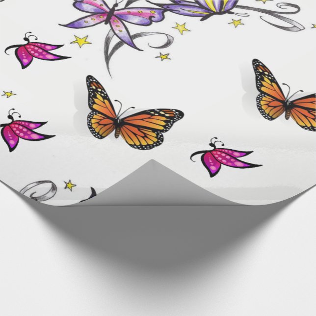 Svälla papper fjäril presentpapper (Hörn)
