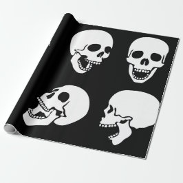 Svälla Papper LAUGHING SKULL SVART OCH VITT Presentpapper