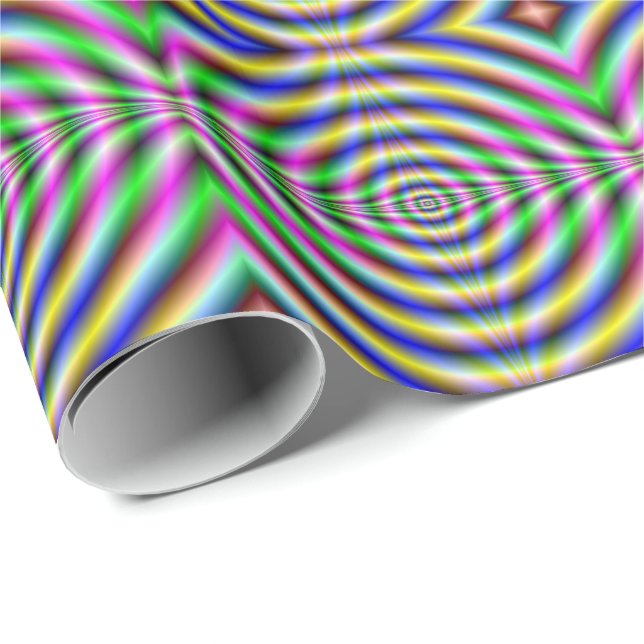 Svälla Papper Psychedelic Neon Öga Presentpapper (Rullad Hörn)