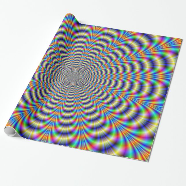 Svälla Papper Psychedelic Ringed Pulse Presentpapper (Utrullad)