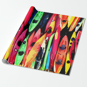 Svälla Papper roll färglös Kayaks-design Presentpapper