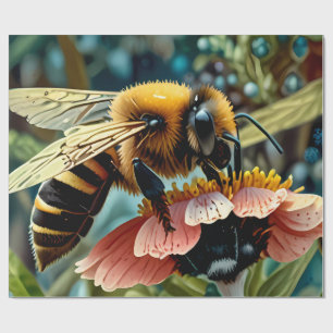 Svälla Pappert med Bee Collting Pollen Presentpapper