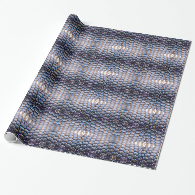 Svälla Pappert med Futuristiska Honeycomb Skriv ut Presentpapper (Utrullad)