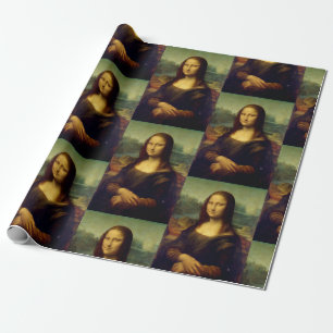 Svälla Pappert med Mona Lisa Skriv ut Presentpapper