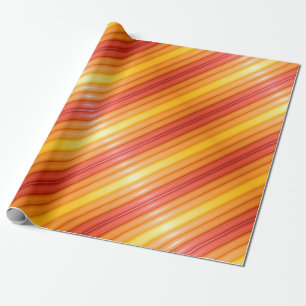 Svälla Pappert - Röd, Orange, Gult Rand Presentpapper