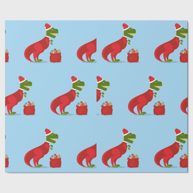 Svälla Papprare DINOSAUR AS SANTA Presentpapper (Seam)