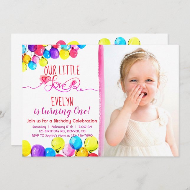 SVÄLLA röda rosor för inbjudan för födelsedagen (Fram/baksida)