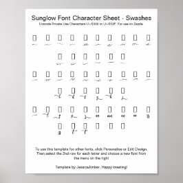 Svälla Teckensnittstecken i Lakan-Swash för Zazzle Poster