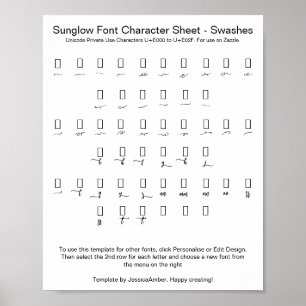 Svälla Teckensnittstecken i Lakan-Swash för Zazzle Poster