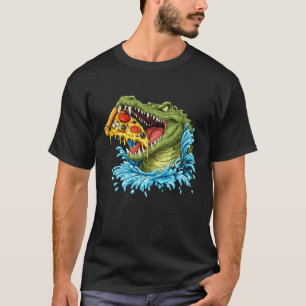 Svallande Alligator Pizzälskare Present - Rolig Re T Shirt