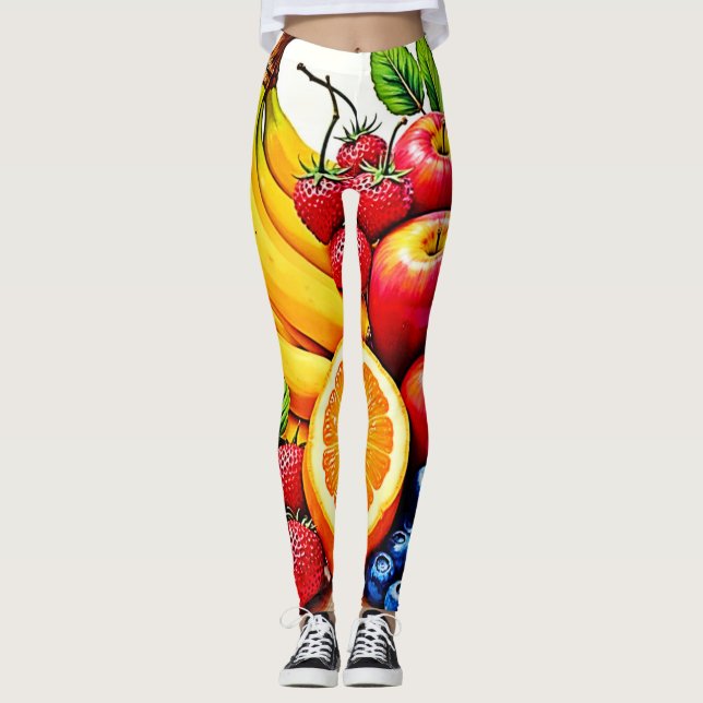 Svällande färsk fruktdesign leggings (Framsida)