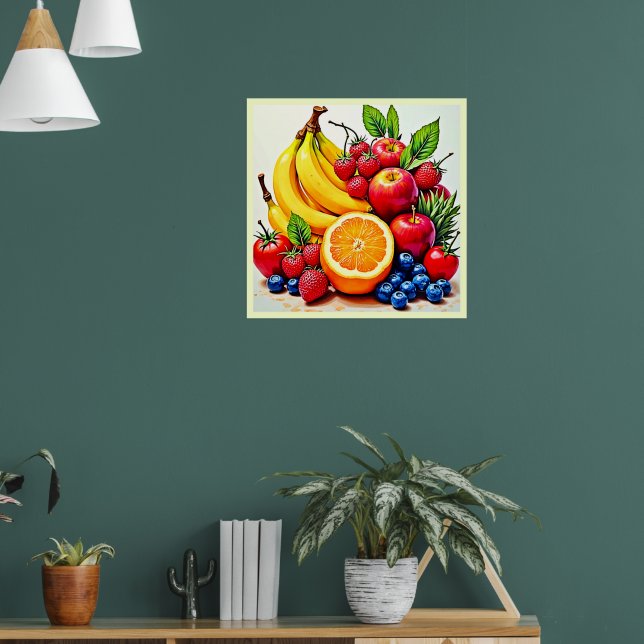 Svällande färsk fruktdesign poster (Vardagsrum 1)