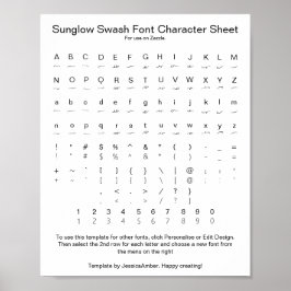Svällande teckensnittstecken Lakan för Zazzle Poster