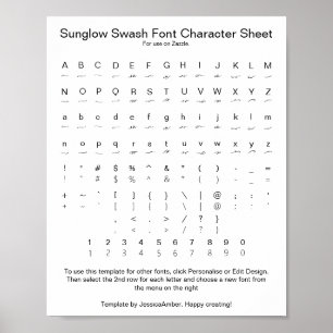 Svällande teckensnittstecken Lakan för Zazzle Poster