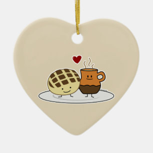 Svälld Bröd Hett Choklad Pan-mulce mexikansk conch Julgransprydnad Keramik