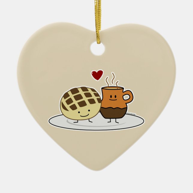 Svälld Bröd Hett Choklad Pan-mulce mexikansk conch Julgransprydnad Keramik (Framsidan)