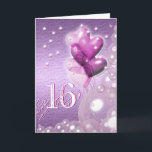 Sväller den 16th födelsedagen för lycklig ljust kort<br><div class="desc">Cards den 16th födelsedagen för den roliga "lycklig", med ett modernt, och den eleganta designen av den ljusa rosa- och lilafärgadballongen som flyter ovanför talen 16, som har ljust, bubblar och stjärnor som inramar det. INSIDA - på att öppna kortet, finns det anpassadetextmallar för din personliga meddelande eller hälsning, som...</div>
