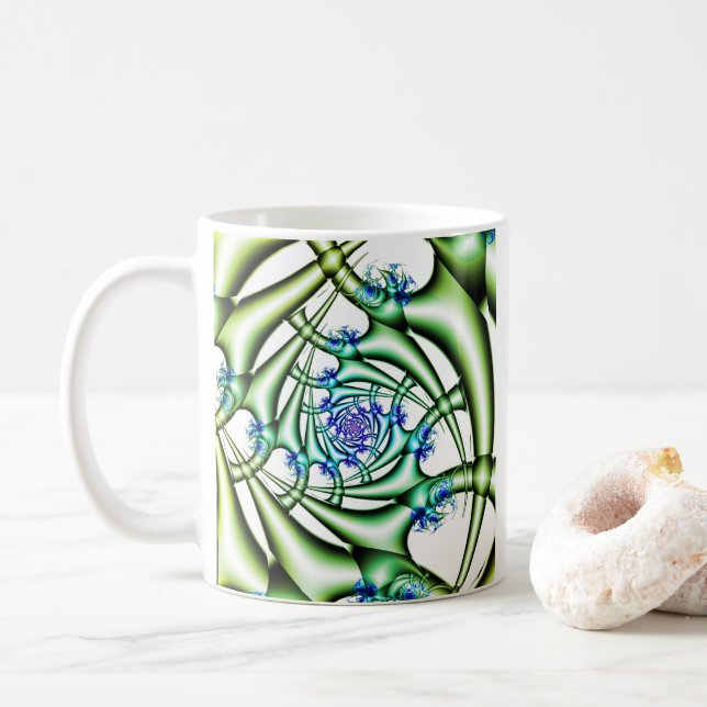 Svällning | Blått och Grönt Bilder Kaffemugg (Med munk)
