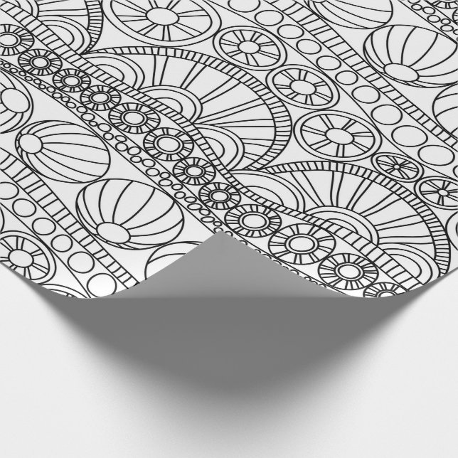 Svällning Papper - Dörrcirkulär B/W Presentpapper (Hörn)