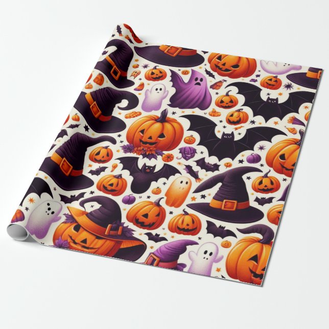 Svällning Papper för Halloween Presentpapper (Utrullad)