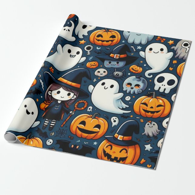 Svällning Papper för Halloween Presentpapper (Utrullad)