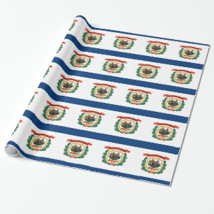 Svällning papper med Flagga av Väster Virginia Presentpapper