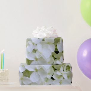 Svällning Papper - Vitt Hydrangea Presentpapper