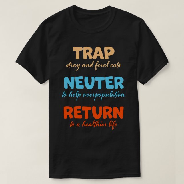 Svällningsnål Retur, stråle och feral katter, lång T Shirt (Design framsida)