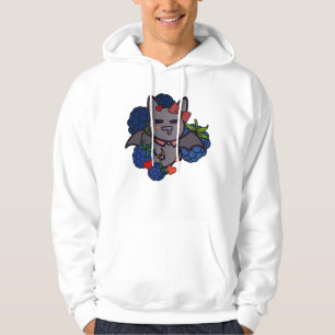 Svallrig Kawaii Fladdermus med Blåbär - Roligt Fru Hoodie
