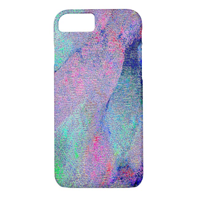 Svällt läder stil med slitfärg, blå toner Case-Mate iPhone skal (Baksida)