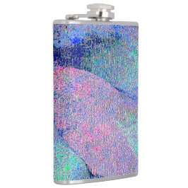 Svällt läder stil med slitfärg, blå toner fickplunta