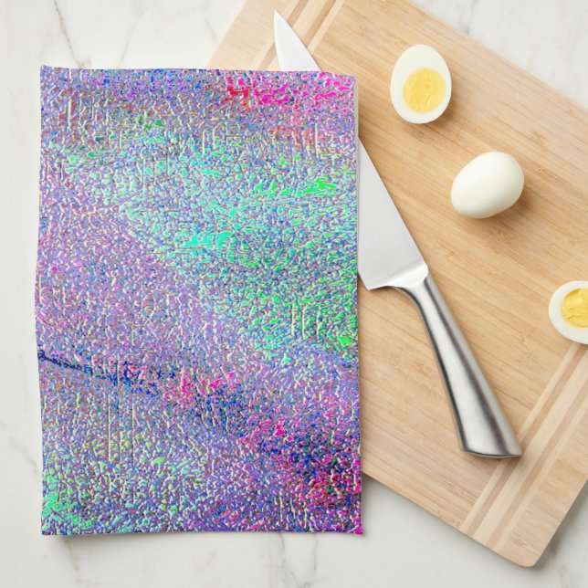 Svällt läder stil med slitfärg, blå toner kökshandduk (Vikt i Fjärdedel)