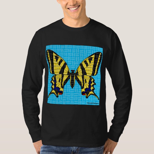 Svalstjärt (levande) - Herrens långärmad skjorta T Shirt (Framsida)