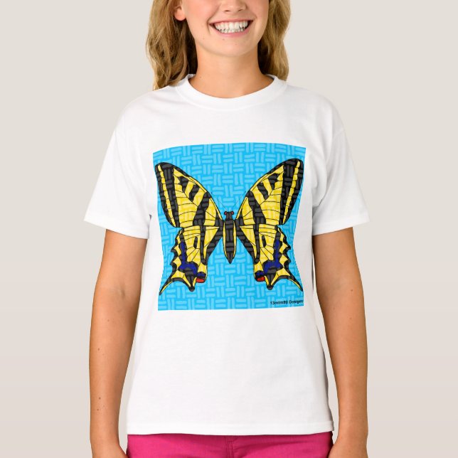 Svalstjärt (vit) - Flickans Basic T-Shirt (Framsida)