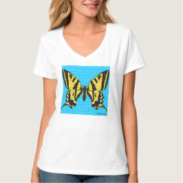 Svalstjärt (vit) - Kvinnors Basic V-ringad T-shirt