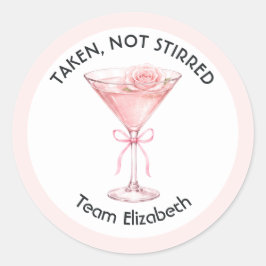 Svalt Ej Omrört Rosa Martini Möhippafest Runt Klistermärke