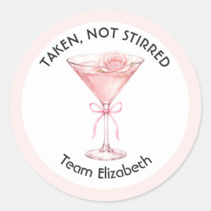 Svalt Ej Omrört Rosa Martini Möhippafest Runt Klistermärke