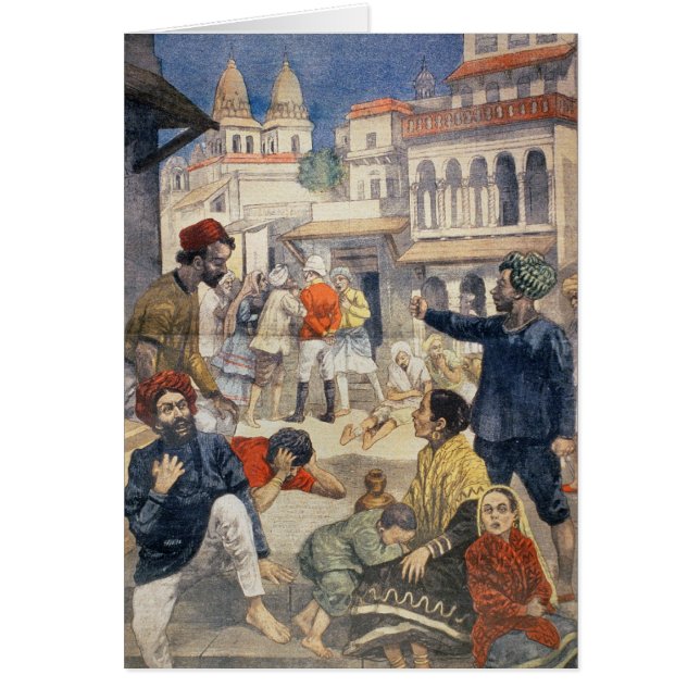 Svält i Indien Hälsningskort (Framsidan)