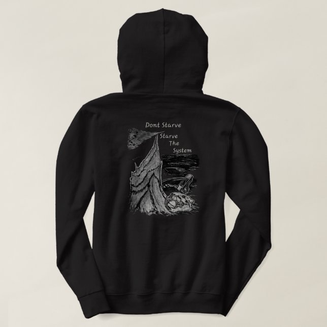 Svält inte, svält systemet Beavare Trapper T Hoodie (Design baksida)