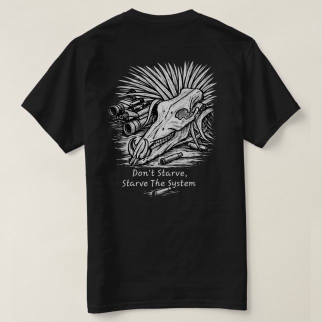 Svält inte, svält systemet Hog Hunter T-shirt  (Design baksida)